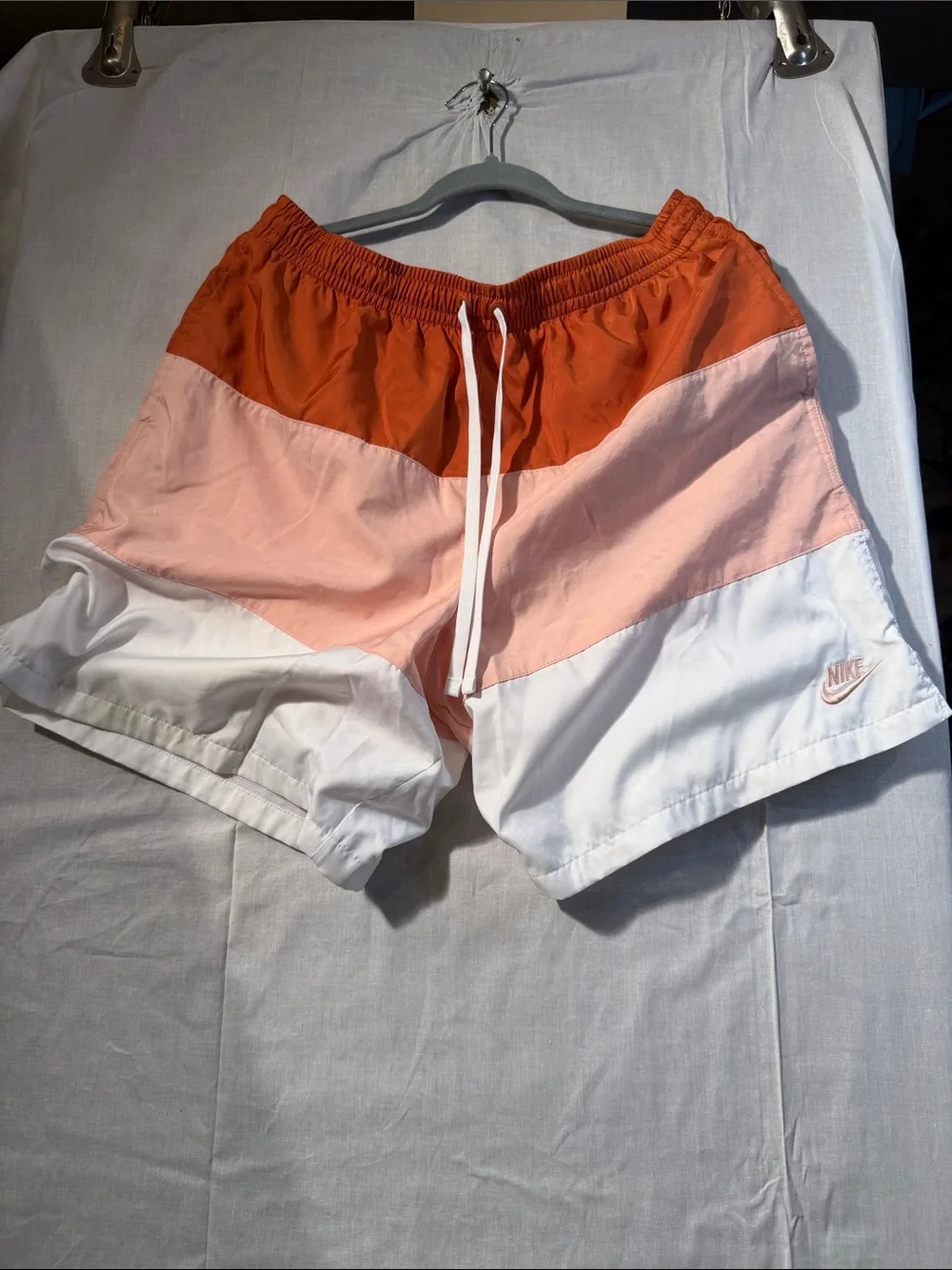 Nike men’s  Tri-Panel swim Shorts — Rust, Pink & White XL